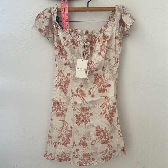 Promesa Flowers In The Wind Mini Smocked Baby Doll Dress Cream Orange FLORAL S - Picture 2 of 9